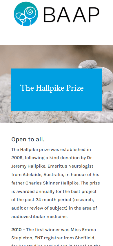 BAAP Hallpike Prize page